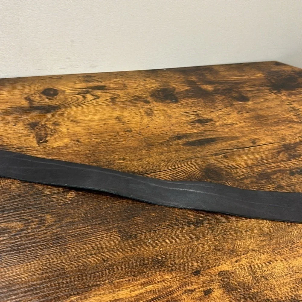 Black leather belt men size 36